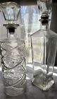 Vintage Whisky Mcm Decanters Set Of 2  Clear Bottles