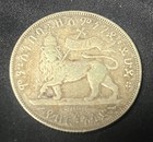 1889-a Ethiopia Menelik Ii 1 2 Birr Silver Coin