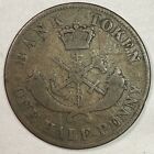 1852 Bank Of Upper Canada Half Penny Token Fine F Coin  17942