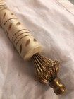 Vintage Magnify Magnifying Glass Carved Handle Brass Details