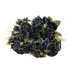 4 Bundles Artificial Peonies Dark Blue Silk Chrysanthemum Bouquet Wedding