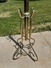Vintage Mcm Golden Metal Brass Look Coat Rack Hall Tree Hat Hallway