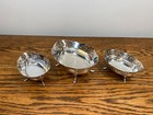 3 X Antique Silver Plate Filagree Rim Footed Serving Bonbon Bowls Dishes
