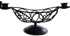 Vintage Black Metal Basket Candle Holder Mid Century Modern Scroll Container