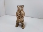 Vintage Old Brass Standing Grizzly Bear Piggy Bank 6  Tall