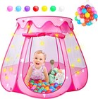 Dishio Ball Pits With 50 Balls  Pop Up Tents For Kids With Star Lights  Ball Pit