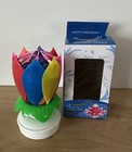 New Birthday Lotus Candles -opens  Rotates And Plays Happy Birthday - Multicolor