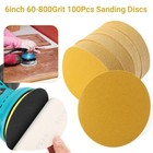 100pcs 6 Inch Sanding Disc 60-800 Grit Hook And Loop Sandpaper Sanding Disc