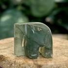 Vintage Green Burma Jade Elephant Hand Carved Miniature Stone Animal Figurine  5