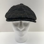 Comhats Flat Gatsby Cap Wool Blend Ivy Newsboy Cabbie Hat Gray Checkered Large