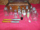 Antique Apothecary Medical Box   Bottles Wooden Case Lynch Co London Old Doctors