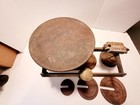 Vintage Fairbanks Cast Iron   Brass Balance Scale With Weights
