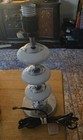 Vintage 1970s Space Age Table Lamp  Chrome S  lken Rare Lamp  Uno Lampshade