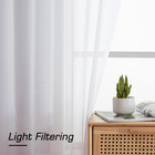 White Sheer Curtains 90 Inches 2 Pack Long Light Filtering Rod Pocket 42 wx90 l