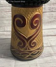Wooden Djembe Hand Drum Instrument Patterned Wooden Carved 18 x11 