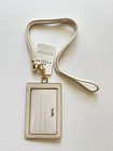 Coach Crossgrain Leather Lanyard Id Card Case Holder F57311 Imchalk gold Nwt  68