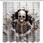 Halloween Shower Curtain For Bathroom  3d Skull Bath Curtain