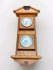 Vintage Taylor Instruments Barometer Thermometer Solid Oak Wood Weather Station
