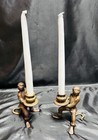 Pair Of Antique French Bronze Monkey Statue Candlesticks -could Also Be Bookends