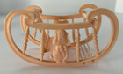Vintage Doll House Infant Rocking Cradle Pink Rare 4 1 2  Hong Kong 4 25 