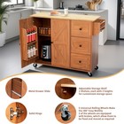Kitchen Island Cart Mobile Kitchen Storage Cabinet With 2 Doors 3 Drawers  Brown