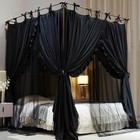 4 Corners Post Princess Curtain Bed Canopy Double Layer Cozy Mosquito Net Mes   
