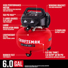 Craftsman 6 Gallon Portable Pancake Air Compressor - Oil Free 150 Psi