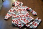 Hanna Andersson Kids Unisex 1 Piece Red Deer Fleece Holiday Pajamas Size Sm 4-6
