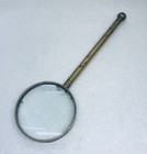 Rare 1950s Solid Brass Frame Magnifying Glass Long Handle 9 5    Art Decor 36