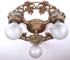 Antique Vintage 30 s Art Deco Flush Mount Ceiling Light Fixture Pair Available