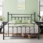 Metal Bed Frame Twin full queen Size Platform Bed With High Headboard Footboard