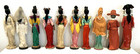 Vintage 1960s Asian Vietnam Lot Of 10 Souvenir 15  Lady Dolls - All Have Issues
