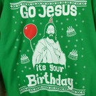 Ugly Christmas Sweater Men M Green Go Jesus Birthday Party Funny Holidays Xmas