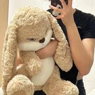 Angry Rabbit Plush Toy  30cm Large Size Stuffed Bunny  Grumpy Cute Plush Doll 