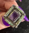Matl Matilde Poulat  Mid Century Mexico Sterling Silver Amethyst Turquoise Ring