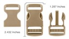 10 - Country Brook Design   1in Coyote Tan Flat Side Release Buckle  triglide Set