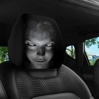 2pcs Ghost Face Headrest Covers scary Face Printing Auto Seat Universal Elastic
