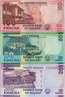 Malawi Set 3 Pcs 20 50 100 Kwacha Random Date P 63 64 65 Unc