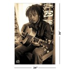 Bob Marley - Music Poster  playing Guitar - The Early Years - Sepia   24  X 36  