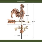 Polished Copper Rooster Standard Weathervane 501p