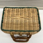 Vintage Wicker Latched Basket 7 1 4 X 5 1 4 X 4 Inches Small Picnic Rectangle