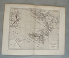 Antique 1852 French Print Map Of Ancient Italy Mediterranean Sicily Sardinia  