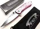 Pink Butterflies Pocket Knife Blade Spring Assisted Open Girl Women Edc