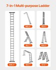 High-capacity Folding Ladder 5-step 19ft Access 330lb Load Durable