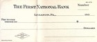 Vintage 1930s First National Bank Of Lebanon  Pa Blank Checks - Lot Of 8