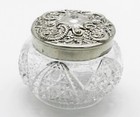 American Brilliant Period Dresser Jar  Trinket Jar cut Crystal