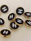 Lot Of 10 Chanel Buttons 15 Mm Gold Tone Metal Designer Button 