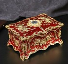 Red Tin Alloy  Rectangle Shape Music Box       Once Upon A December     