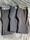 Gymshark Women   s Black Leggings Lot Of 3 Size S Logo Waistband Stretch