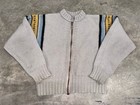 Vintage 1930s 1940s Child Boys Sz  4   Knit Wool Sweater Zip Up Cardigan Jacket